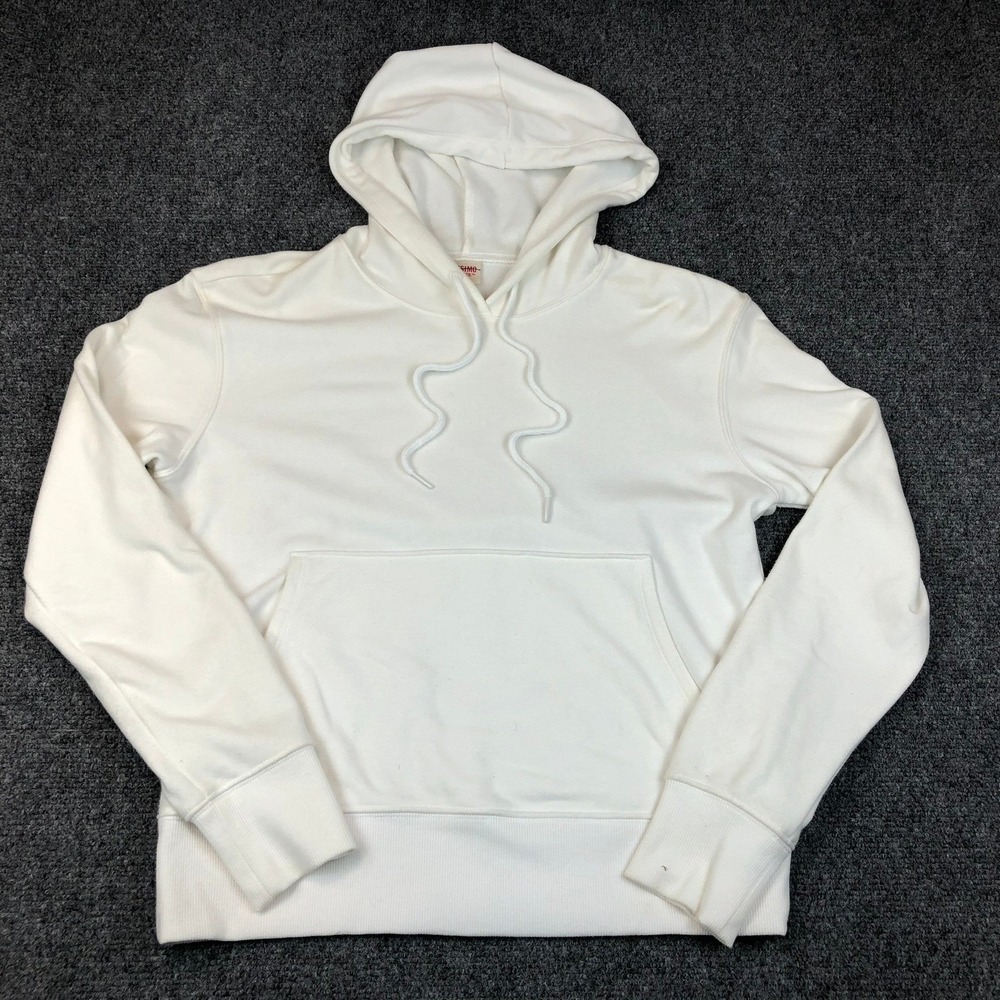 Vintage Y2K Mossimo Supply Co White Hoodie Pullover Long Sleeve Mens Size Medium
